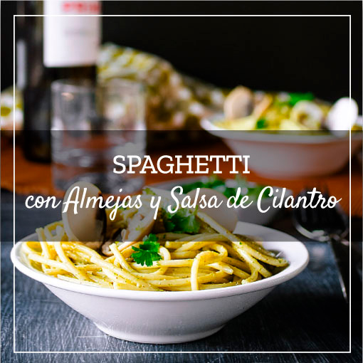 Spaghetti con Almejas y Salsa de Cilantro